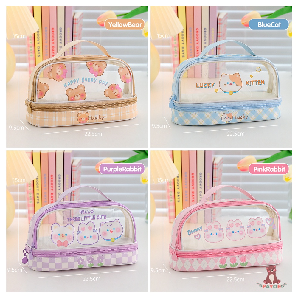 

RK PAYOE Kotak Tempat Pensil Kartun Transparan Anak