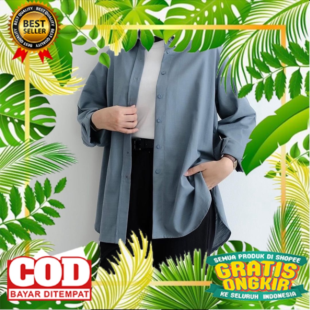 KOREAN STYLE OOTD TRENDY TERBARU /Vaulina Kemeja Dewasa Atasan Kemeja Wanita OOTD Hijab Kekinian Kem