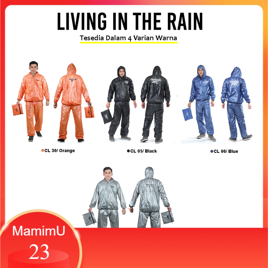 Jas Mantel Hujan Raincoat Pria Cowok Dewasa Murah Asli Original TerbaruReebok CL 05