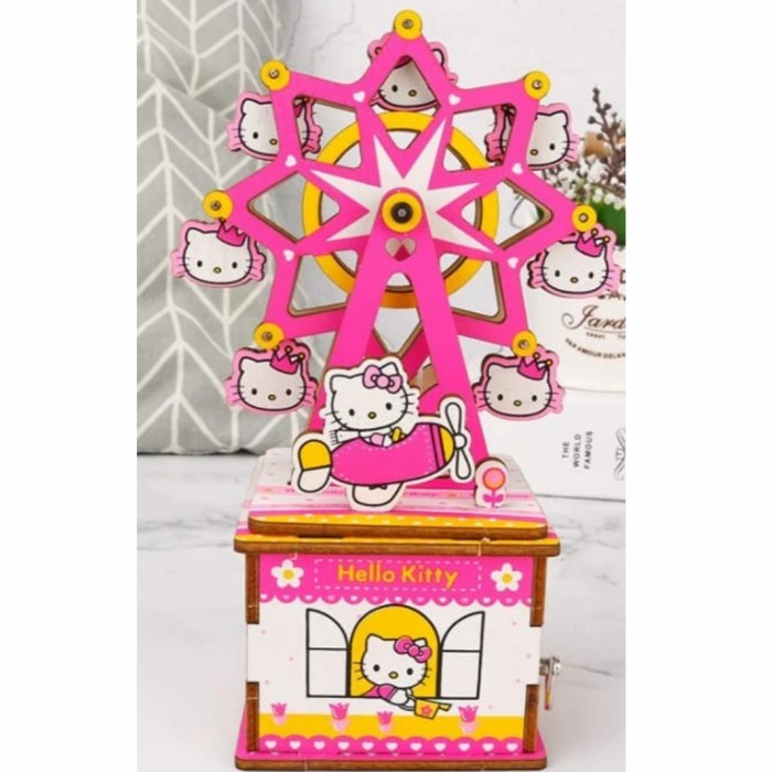 DIY Music Box Hello Kitty Ferris Wheel Kotak Musik Hello Kitty Kincir