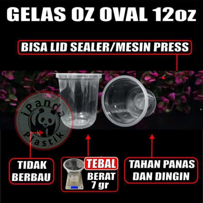 Gelas Plastik 12 oz - Cup oval Bulat - gelas cup oval 12 oz murah