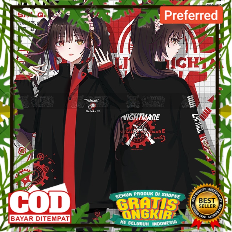 WARNA WARNI TRENDY MOTIF SPORTY /jaket DATE A LIVE Tokisaki Kurumi Cosplay Outdoor Jackets Streetwea