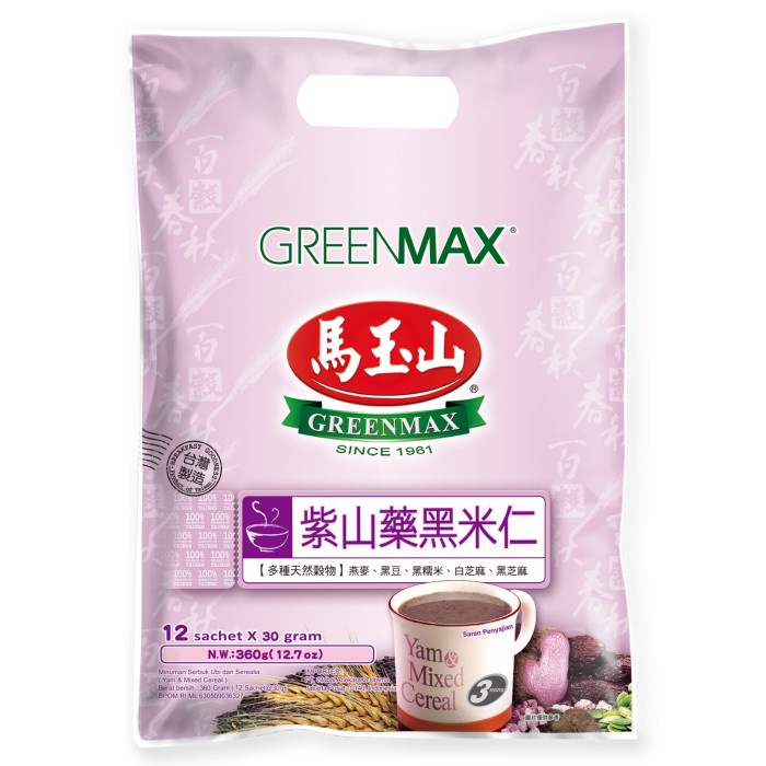 

GREENMAX YAM & MIXED CEREAL 12 BUNGKUS x 30GR