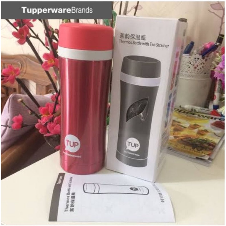 Tupperware Thermal Flask 420ml - Red Ruby Metalic // Thermos Termos Air Panas Dingin