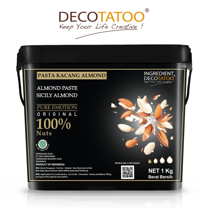 

Promo Best Seller SICILY ALMOND Nut PASTE , Sicily Pasta Kacang ALMOND 1KG,