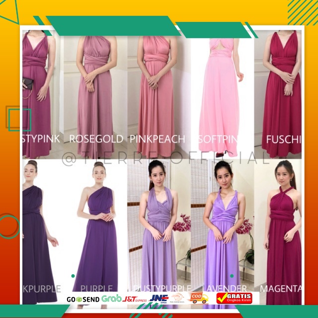 DRESS GAUN PESTA MODEL BARU /Multiway dress maxi - convertible dress - infinity dress • party dress 