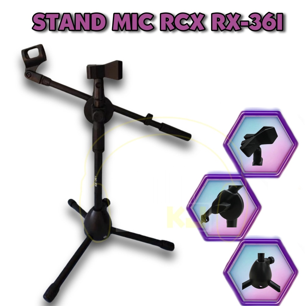 Stand Mic Pendek RCX RX-361 Stand microphone Double Mic RX 361