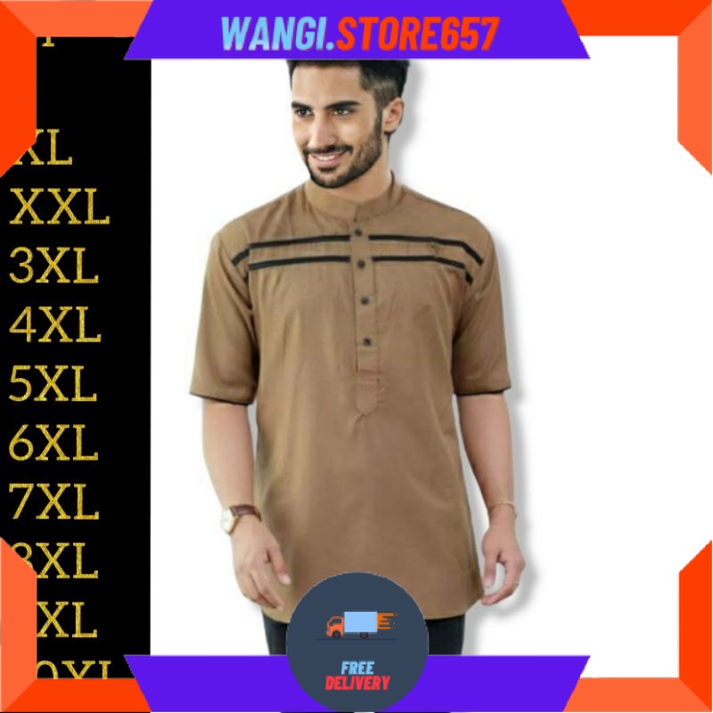 BAJU MUSLIM PRIA LAKI" BAPAK" BIGSIZE MOTIF BARU POLOS WARNA / baju koko terlaris tertop 1 baju koko