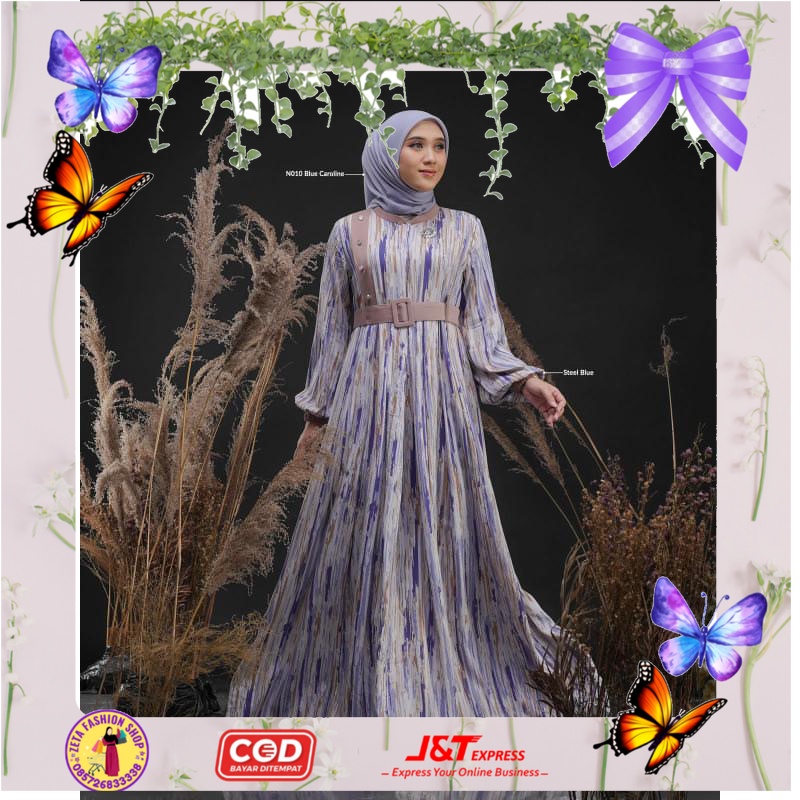 BAYAR COD BELT - FARE DRESS GAMIS MOTIF SALUR RAYON PREMIUM SIMPLE ELLEGANT BY NADHEERA LUXURY - ZET