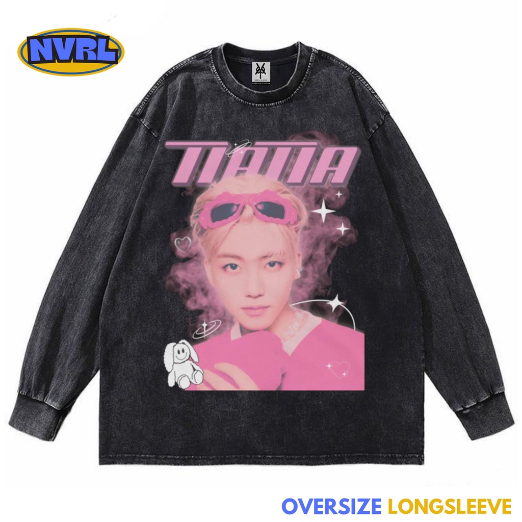 Kaos oversize longsleeve nct dream na jaemin washed washing vintage tee