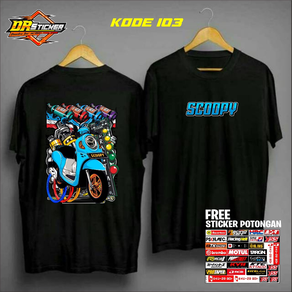 Kaos Distro // Kaos Racing Scoopy // Kaos Sunmori Pria Wanita Original