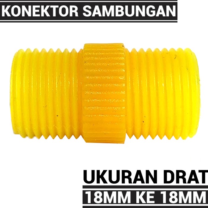 Konektor sambungan 18mm ke 18mm model drat luar
