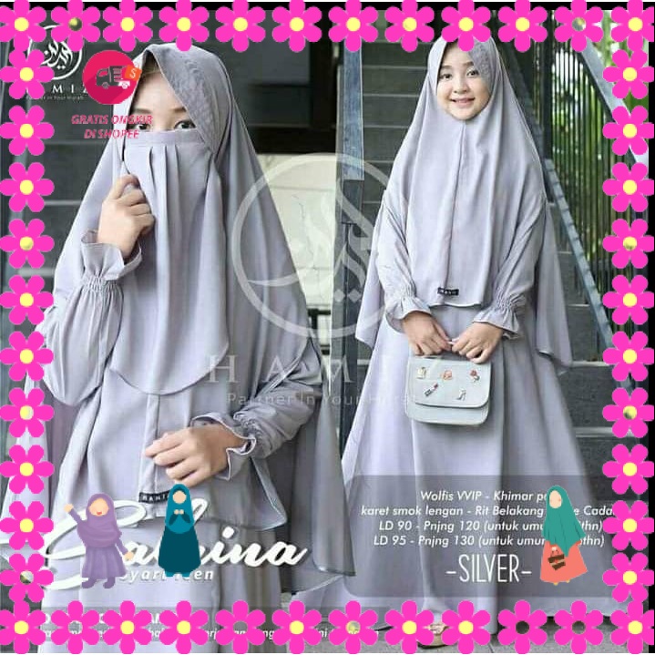 BAJU MUSLIMAH PEREMPUAN MENGAJI PIKNIK ULANG TAHUN LEBARAN/ Sabrina Kids  syar'i set cadar/gamis sya