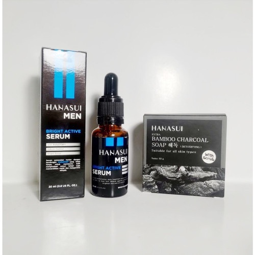 HANASUI PAKET MEN 2in1 Skincare for Men LapakGadisKu Medan Bisa COD Bayar di Tempat Bamboo Charcoal 