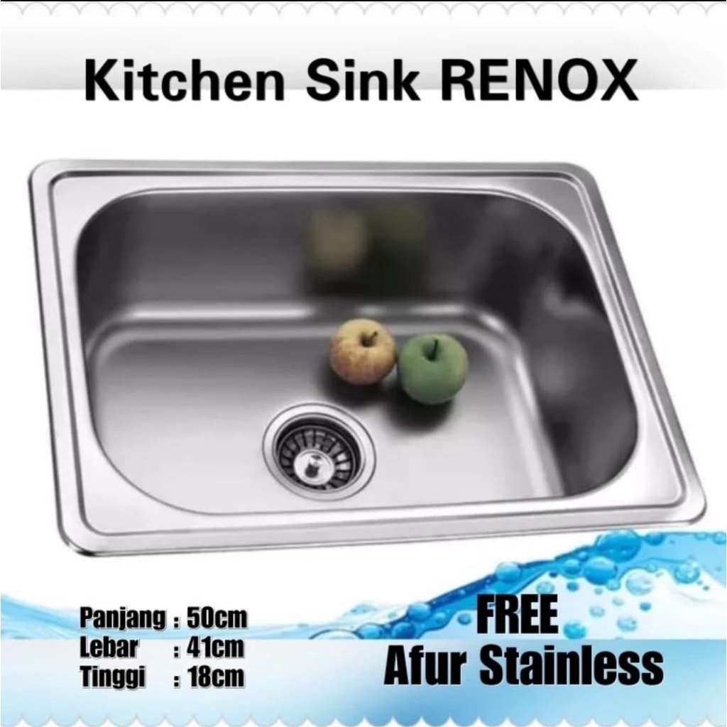 BAK CUCI PIRING 1 LUBANG 5041 STAINLESS 304