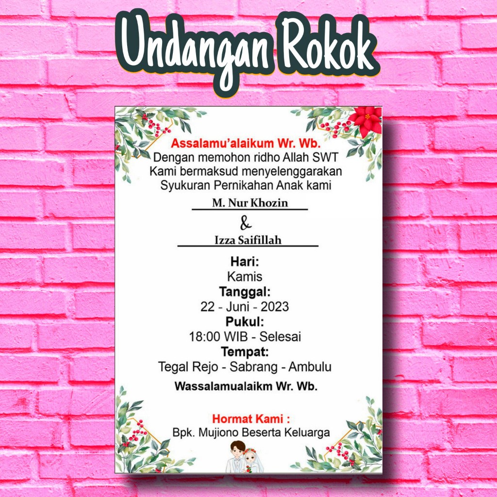 Cetak undangan mini kopi, sabun, rokok dll