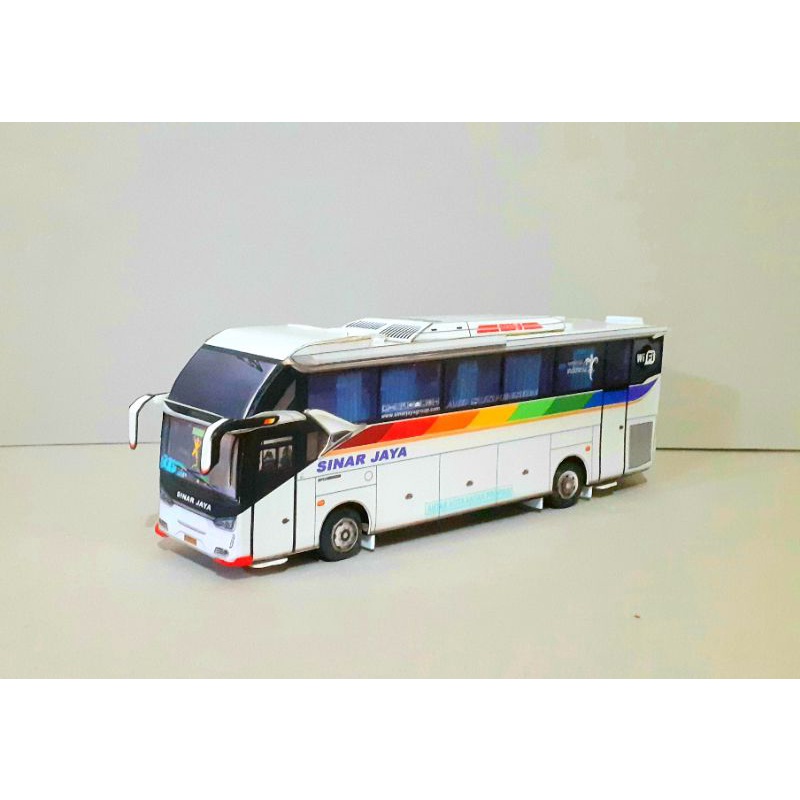 Miniatur Papercraft Bus SINAR JAYA SR2 full lampu