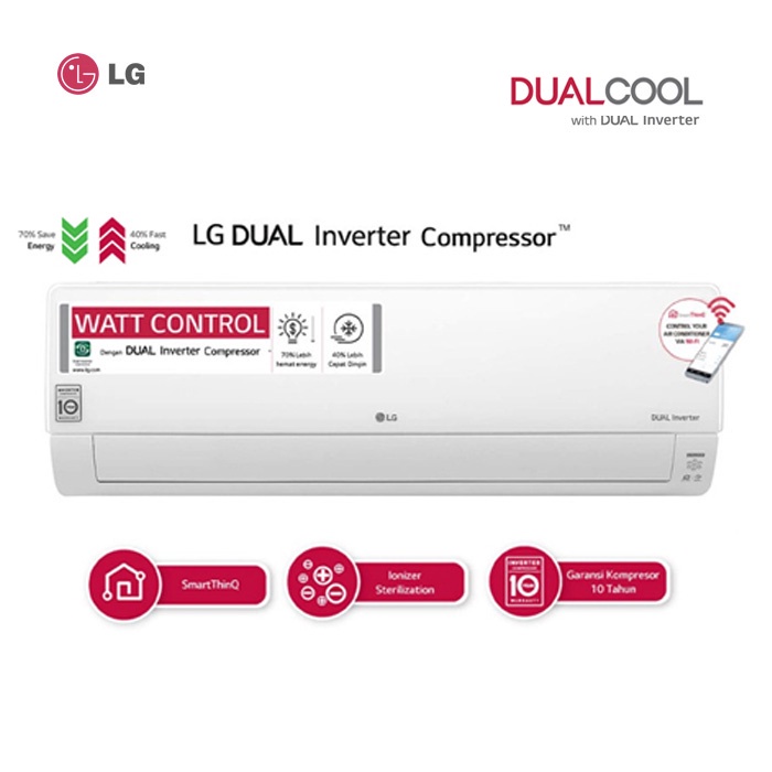 AC LG T05EV5 1/2PK Inverter New Dual Cool 0.5PK With Watt Control 2023
