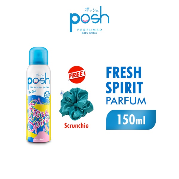 Posh Spray Cologne Fresh Spirit Botol 150Ml Free Scrunchie