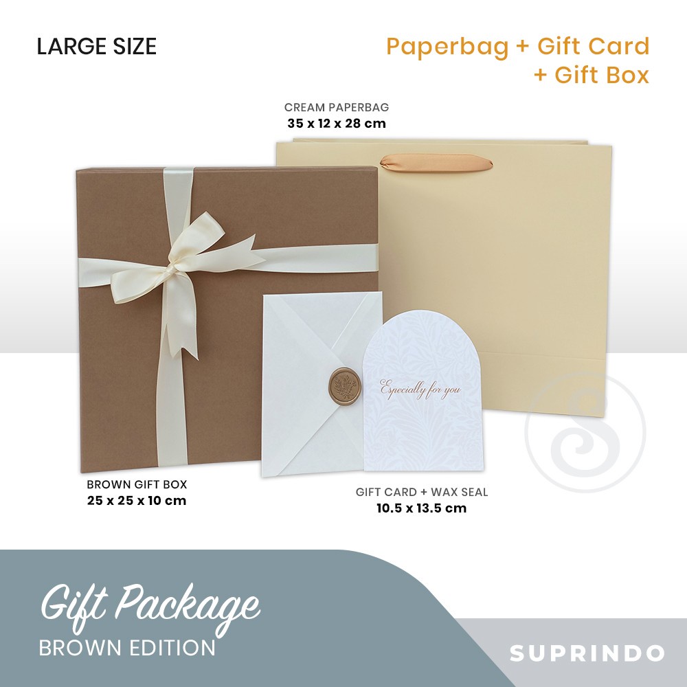 

Premium Gift Set Paper Bag + Kotak Kado + Kartu Ucapan(BESAR, COKELAT)