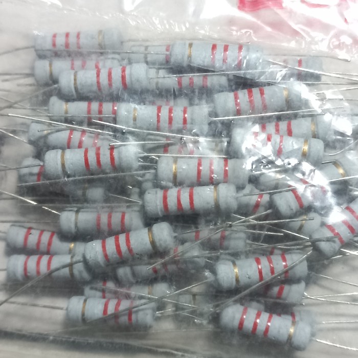 resistor R carbon film 2.2K 2w 2K2 ohm 2watt 2 w watt 2,2K wat 2.2 K 2,2 2wat wat