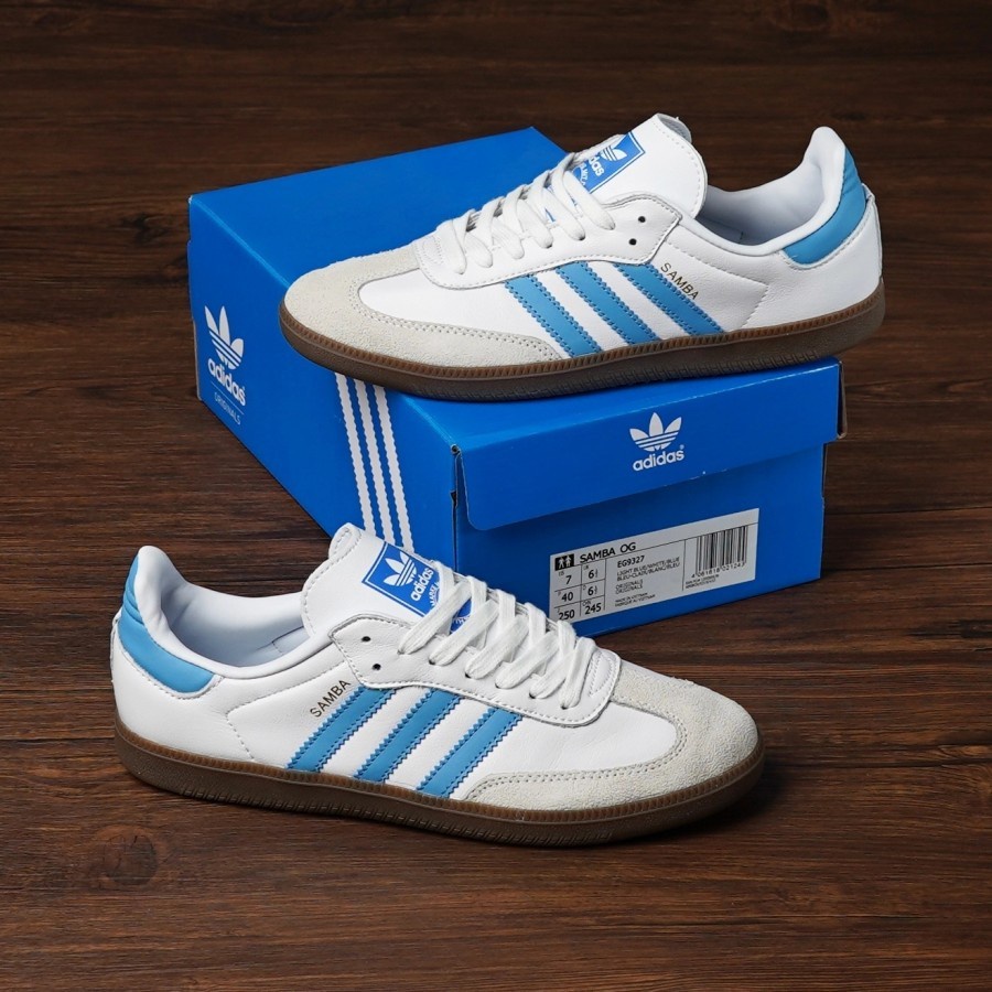 Adidas Samba OG White Blue X Argentina Sol Gum / Sneakers Pria Original / Adidas Samba Original Sepa