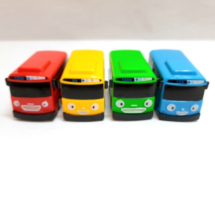 mainan anak laki cowo mobilan  little bus 4warna set bis bus film animasi car isi 4 (09070070)