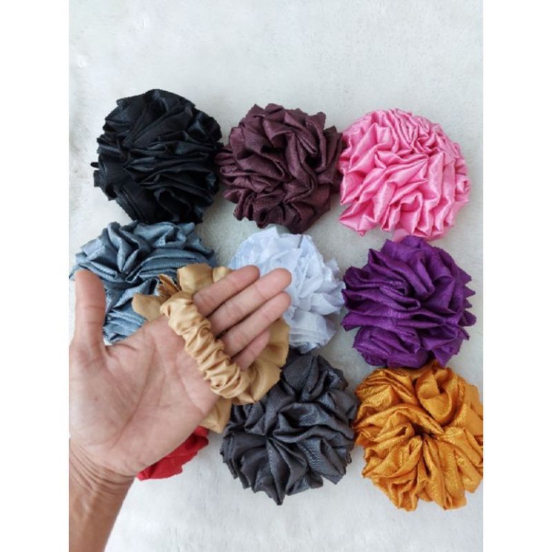 cepol mawar scrunchie#ikat rambut cepol hijab jumbo