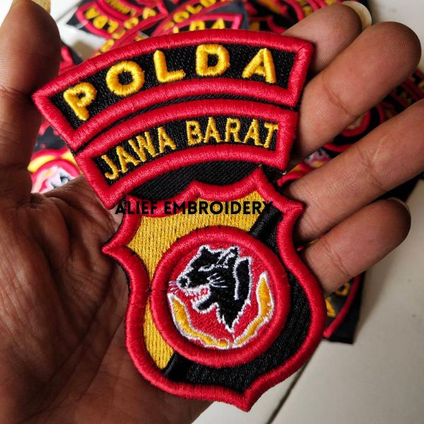 Bordir Bordir Bordiran Patch Logo Polda Metro Jaya/Jabar/ Banten/ Jateng Timbul / BORDIR 3Dbisa pesa