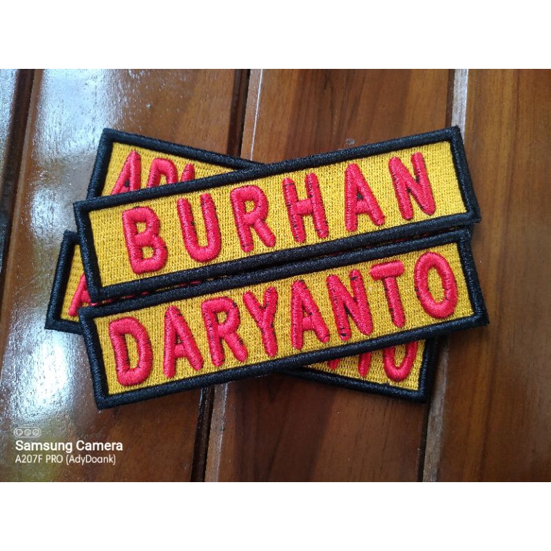 Bordir Bordir CUSTOM BORDIR TIMBUL SATUAN NAMA DADA Terbaru bordir Nama dada Bordir Nama Custom Nama