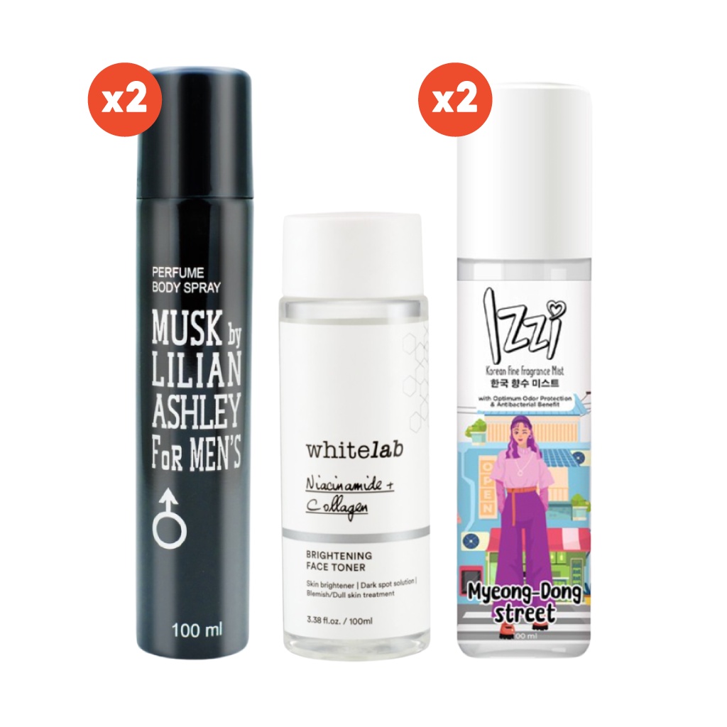 [Nonton Langsung JKT48] Musk Body Spray Pria (2x) + Izzi Parfum Wanita (2x) + Whitelab Toner