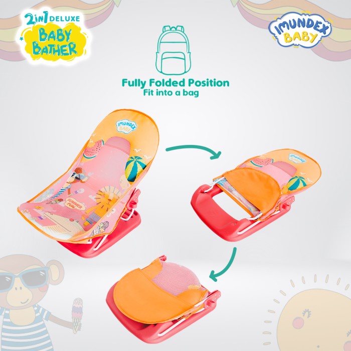promo ✨ -IMUNDEX 2-in-1 Platinum Baby Bather Tempat dudukan mandi bayi + Free D - RedSummerFun