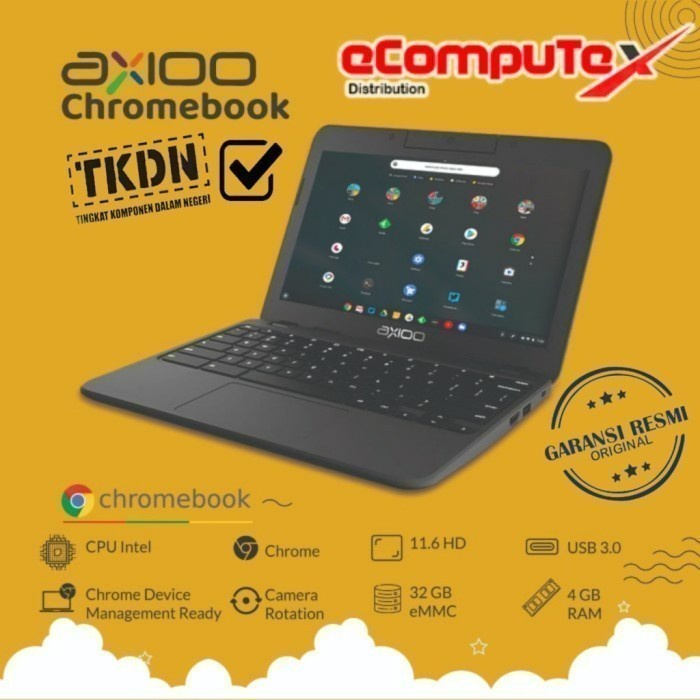 AXIOO CHROMEBOOK N4020 4GB 32GB 11.6” GARANSI 2 TAHUN RESMI - TKDN