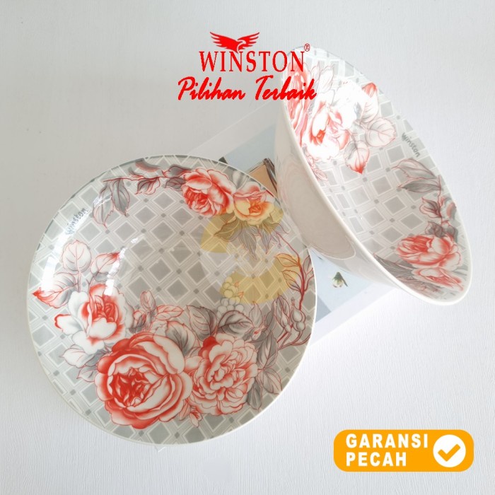 WINSTON 1pcs Mangkok Keramik 7in Emerald Red Mangkok Makan Dalam 18cm