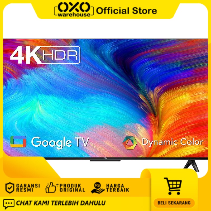 TCL 75P635 4K UHD HDR Smart Google TV Dolby Audio 75 Inch Low Watt Garansi Resmi