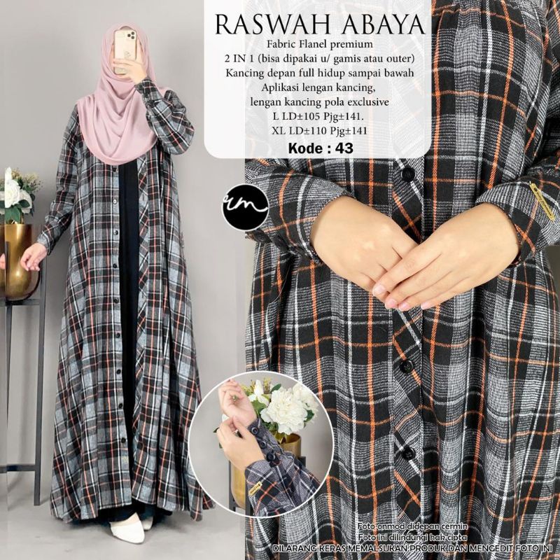 Diskon Terbatas - Realstok || Raswah by Ratu Mulabees || Gamis Remaja || Gamis cantik || Gamis Motif