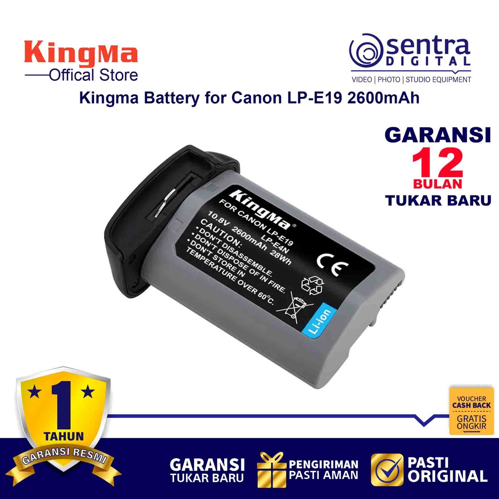 Kingma LP-E19 Battery 2600mAh for Canon EOS 1DX 1D Mark II III IV 1Ds