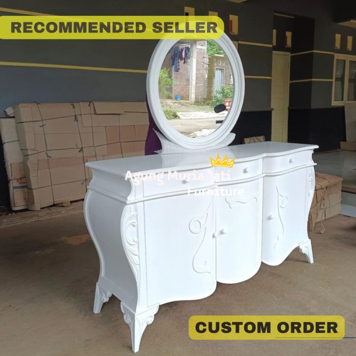 Meja Rias Minimalis Putih Duco