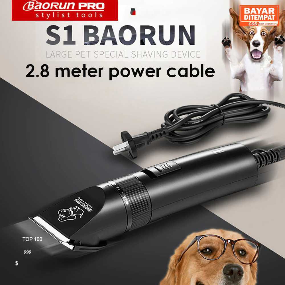 ( 100% ORI ) BaoRun PRO Alat Cukur Bulu Hewan Anjing Kucing Domba Wired 8200RPM 20W - S1