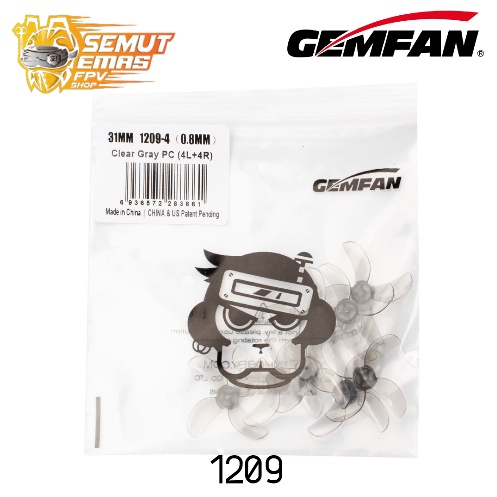 Gemfan 1209 31mm 4-Blade 0.8mm 1mm Shaft Propeller