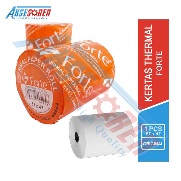 

Aksesoren Kertas Termal Forte 1 Pcs [57x47] / Thermal Paper Roll / Kertas Struk Kasir / Kertas Termal Gulung