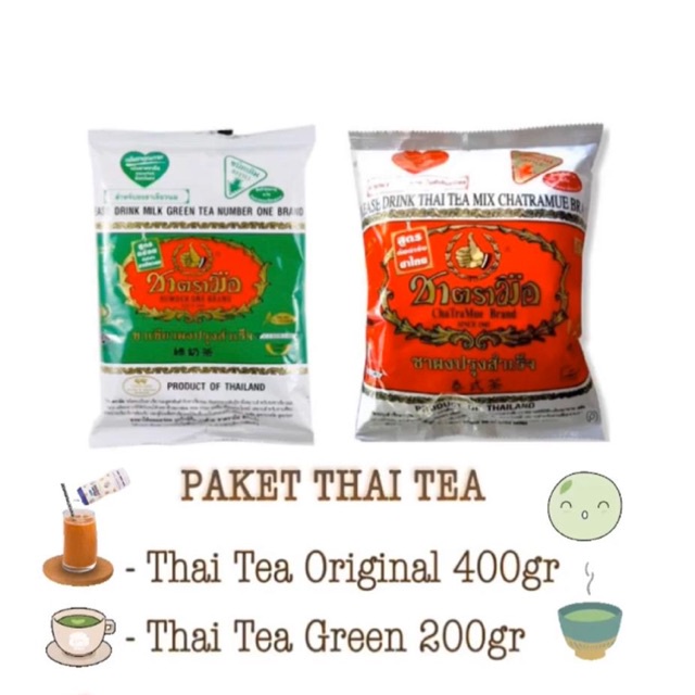 

COD Paket thai green tea 200 gr dan thai original 400 gr Chatramue