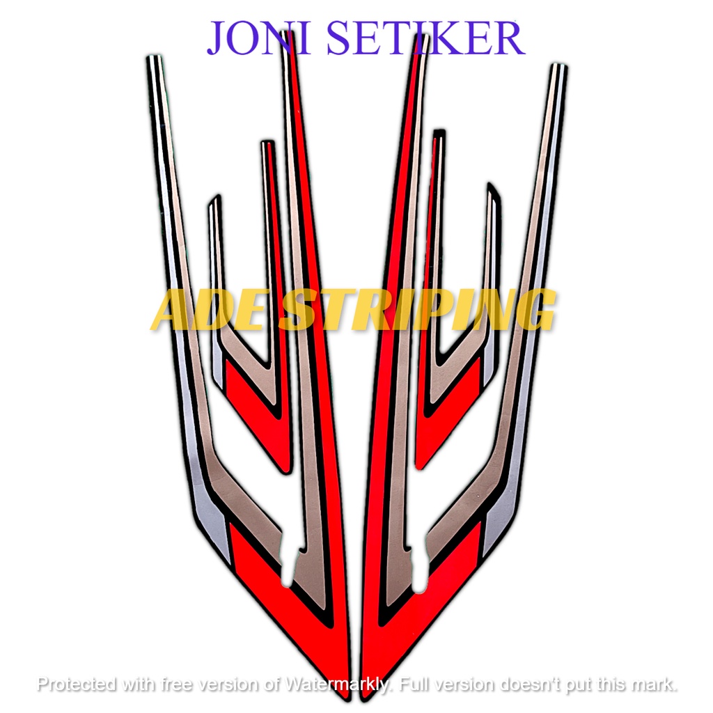 STIKER SRIPING LIS BODY MOTOR HONDA GL 100 1994 MERAH STANDAR FULL SET