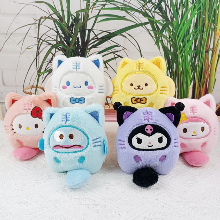 COD - G6087 Liontin Gantungan Tas / Sanrio Cat Series Plush Dolls / Gantungan Kunci Boneka Sanrio / Liontin Mainan Untuk Anak