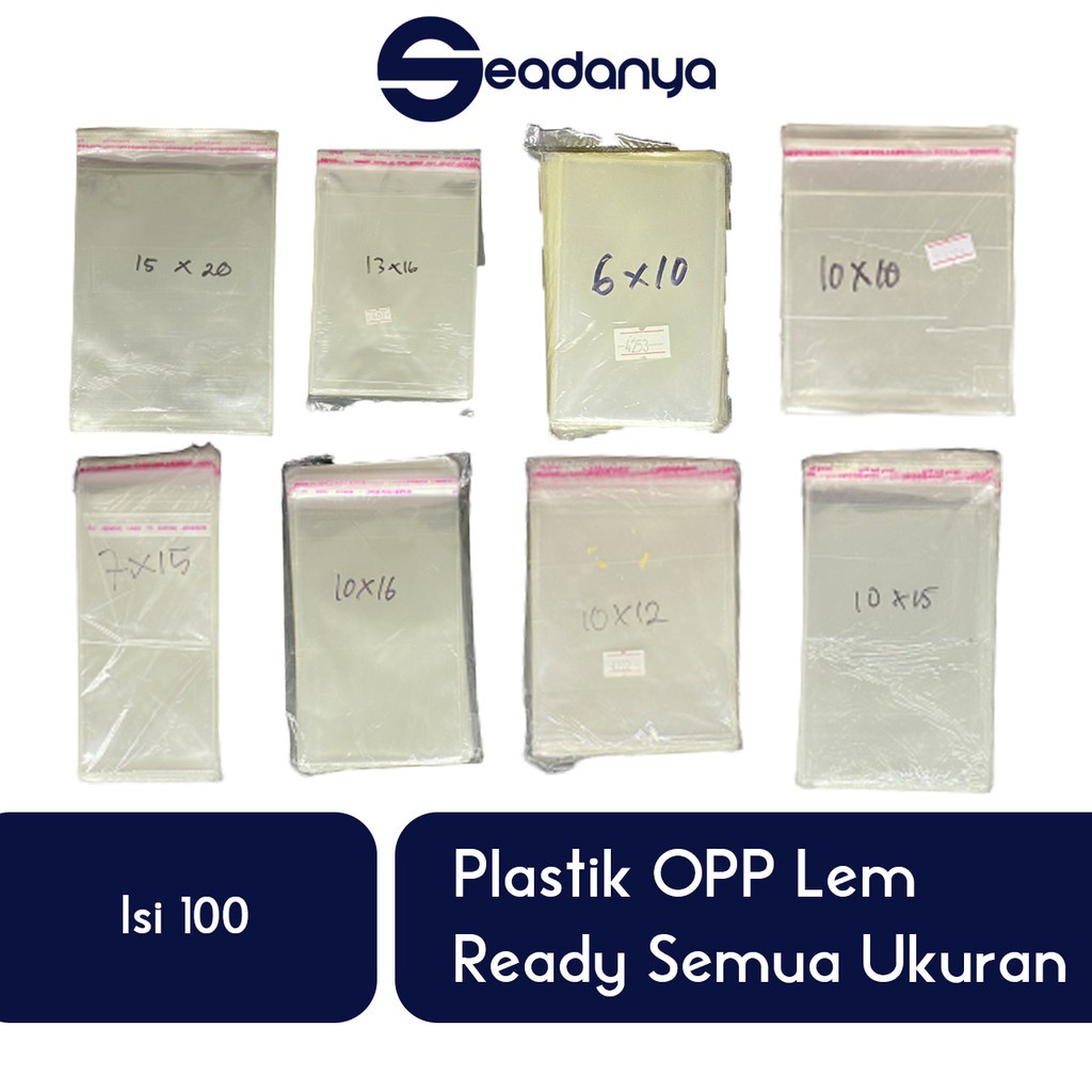 

Plastik OPP Lem Isi 100 Semua Ukuran/Blanko/Plastik Seal/Plastik Makanan/Gorengan/Cemilan/Baju/Kaos