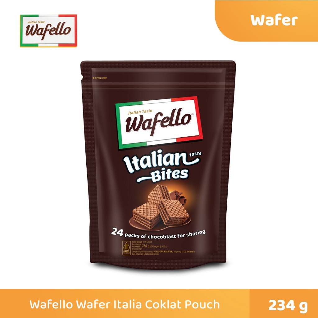 

Wafello Wafer Italia Coklat Pouch Festive