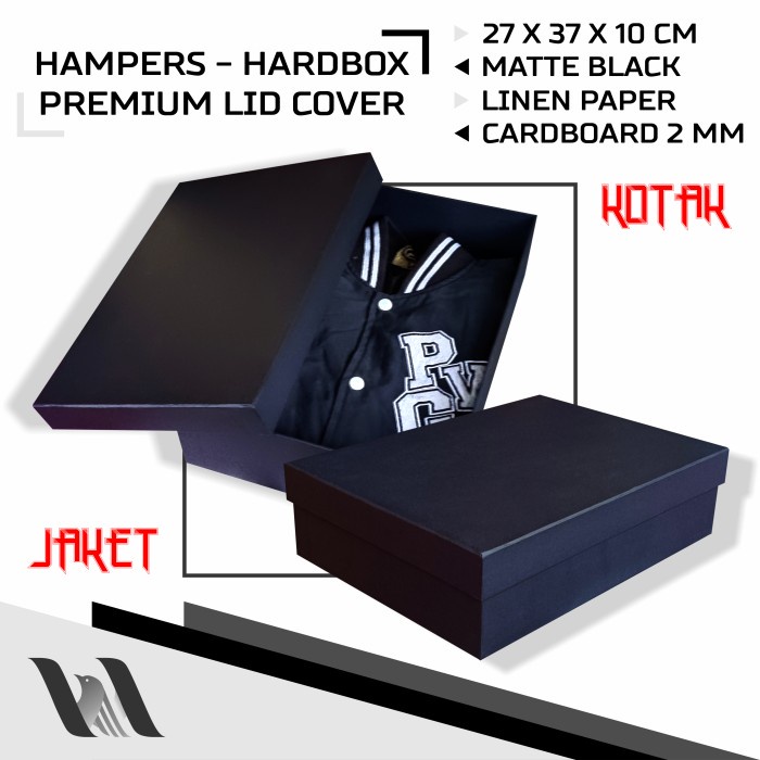 

HAMPERS BOX - HARDBOX - BLACK GIFTBOX - KOTAK KADO HITAM - BAJU SEPATU - Kotak