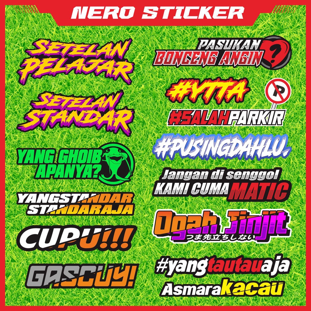 (satuan) Sticker Racing Vinyl Pack Print & Cut Stiker Motor Sticker VIRAL  setelan pelajar setelan s