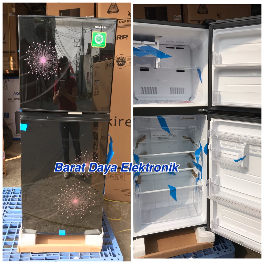 Kulkas Sharp Kulkas 2 Pintu SJ-237MG Kulkas Tanpa Bunga Es