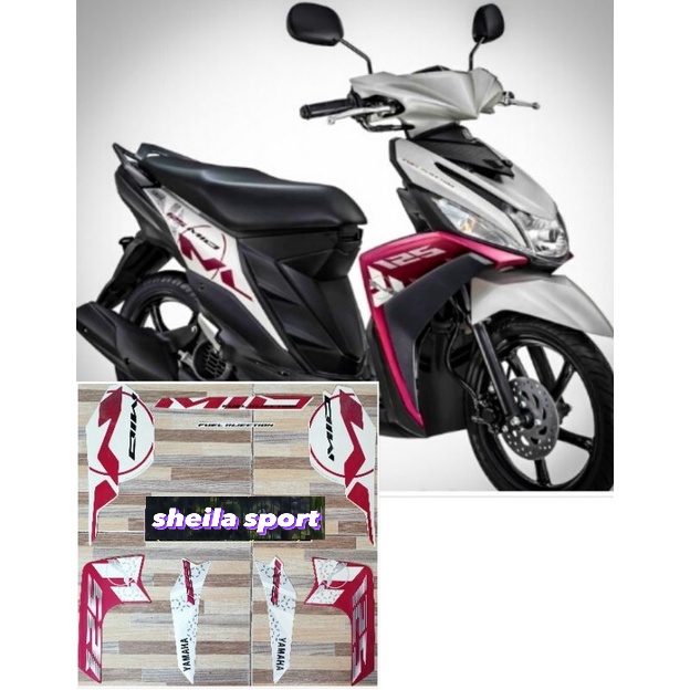 Striping mio m3 stiker Yamaha Mio M3 putih pink tahun 2015 lis mio m3